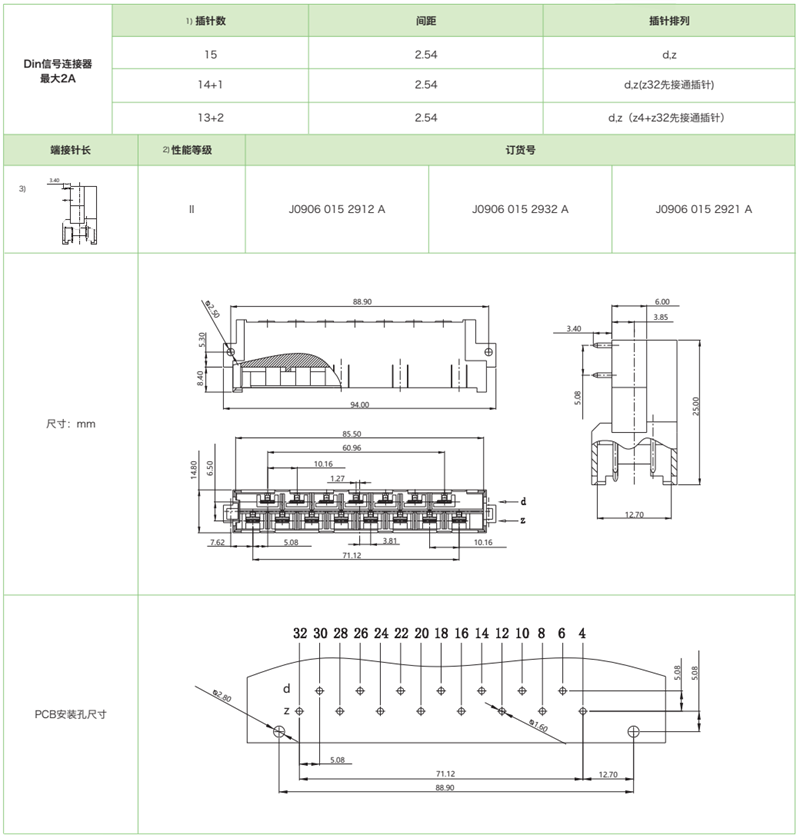DIN41612結(jié)構(gòu)H15-三排標(biāo)準(zhǔn)型J0906系列-公連接器參數(shù)和圖紙 DIN41612結(jié)構(gòu)H15-三排標(biāo)準(zhǔn)型J0906系列-公連接器(圖1)